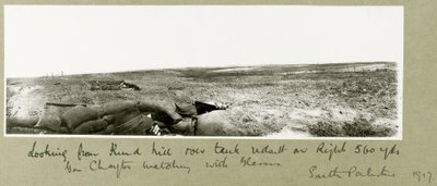 General Chaytor Watching from the Trenches with Glasses by Capt. Arthur Rhodes